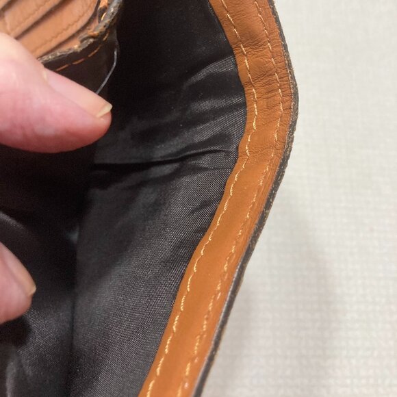 Like New Patricia Nash Cognac Evelyn Style Leather Wallet with cut outs - Picture 8 of 9